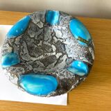 Vallauris Ashtray Pocket Empty Ceramic Blue Grey Antique Vase