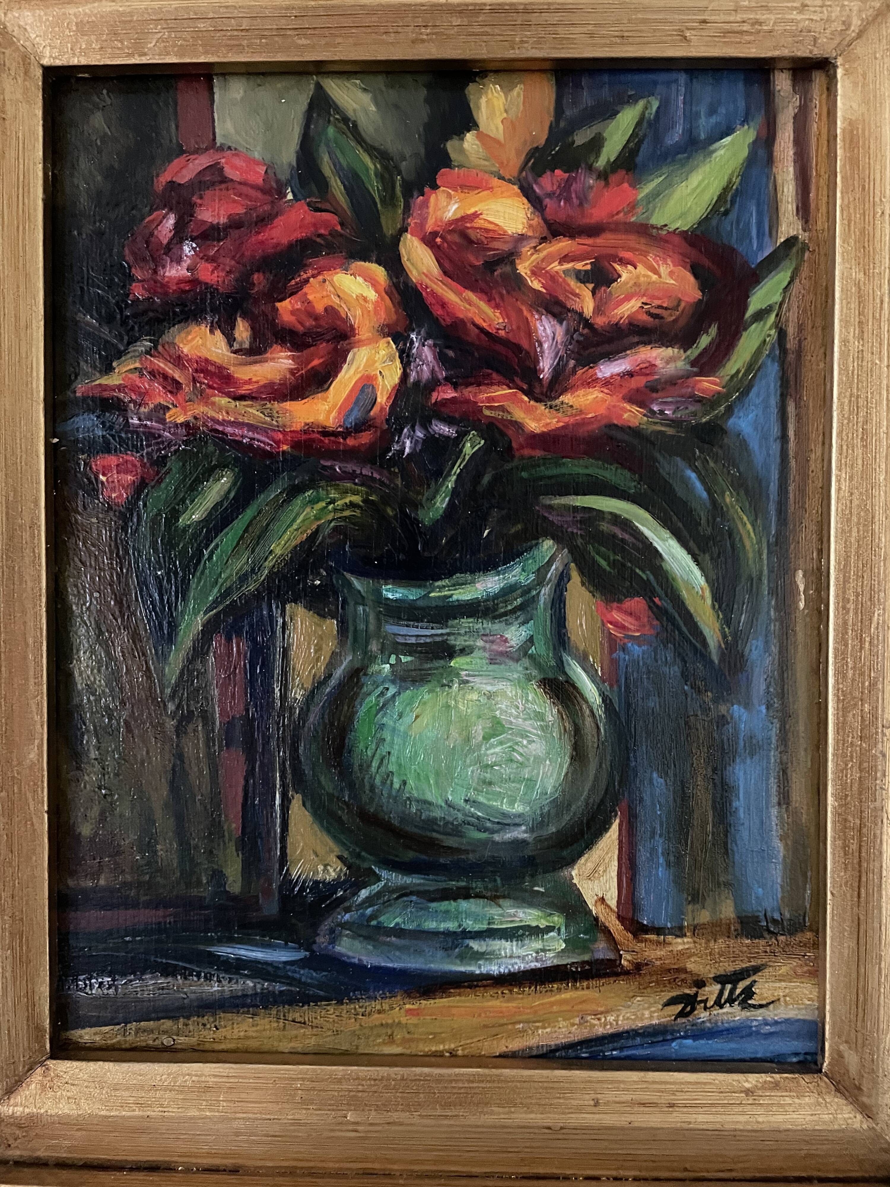 Peinture encadrée bouquet de fleurs