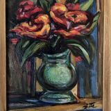 Peinture encadrée bouquet de fleurs
