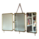 Miroir de barbier triptyque