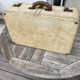 Vintale white leather suitcase