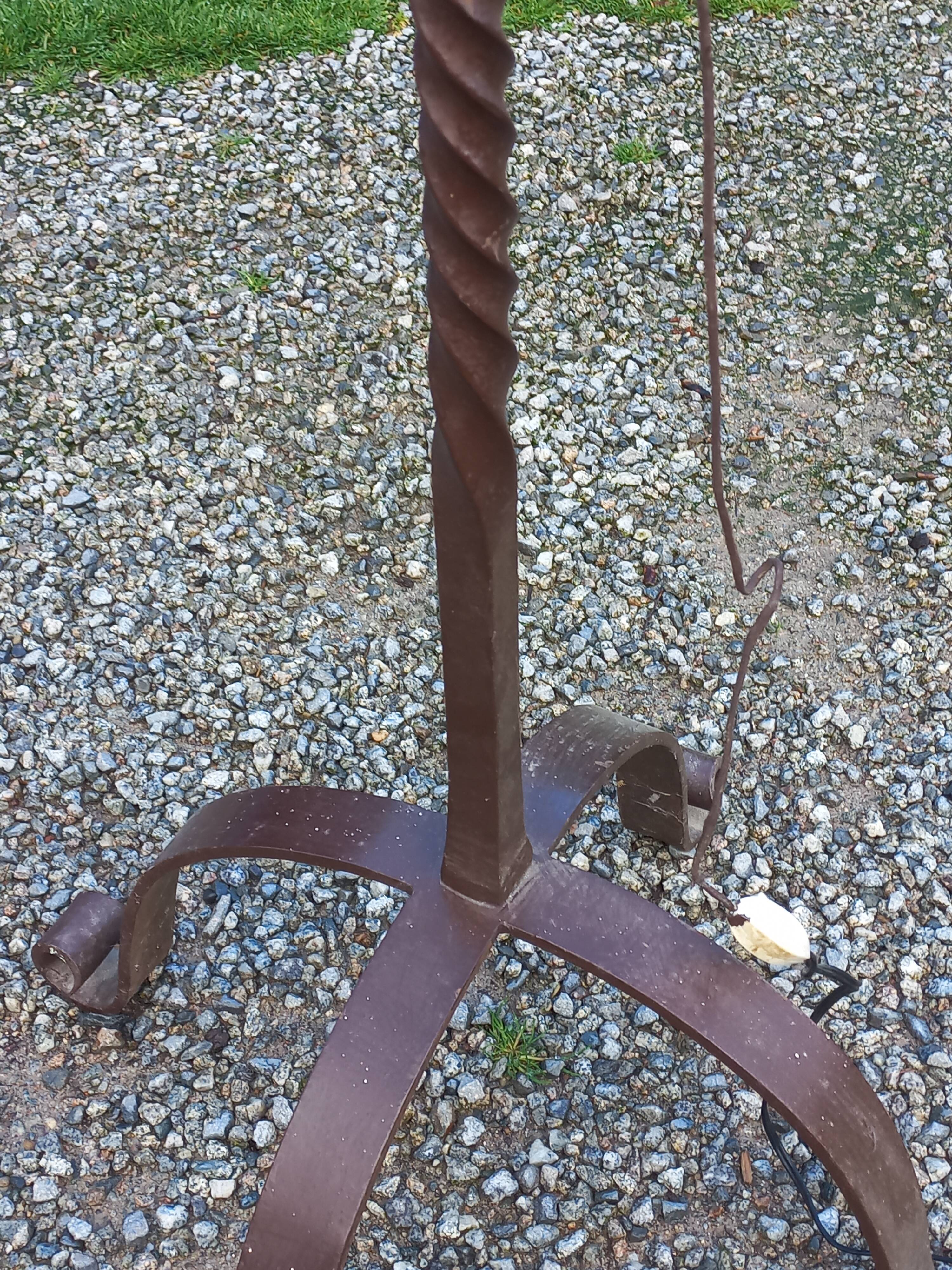 1950s wrought iron floor lamp
