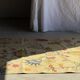 Large beige Indian rug with floral patterns 196x137.