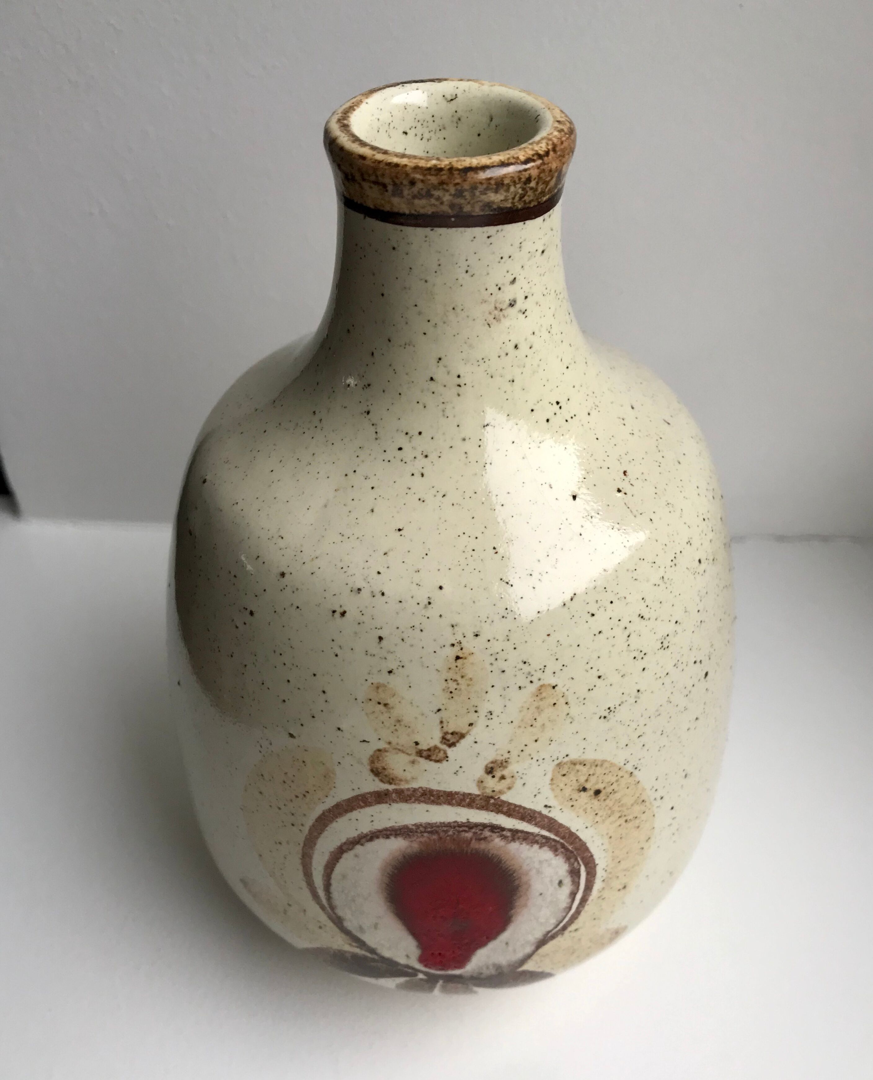 Vintage stoneware vase signed 60s-70s