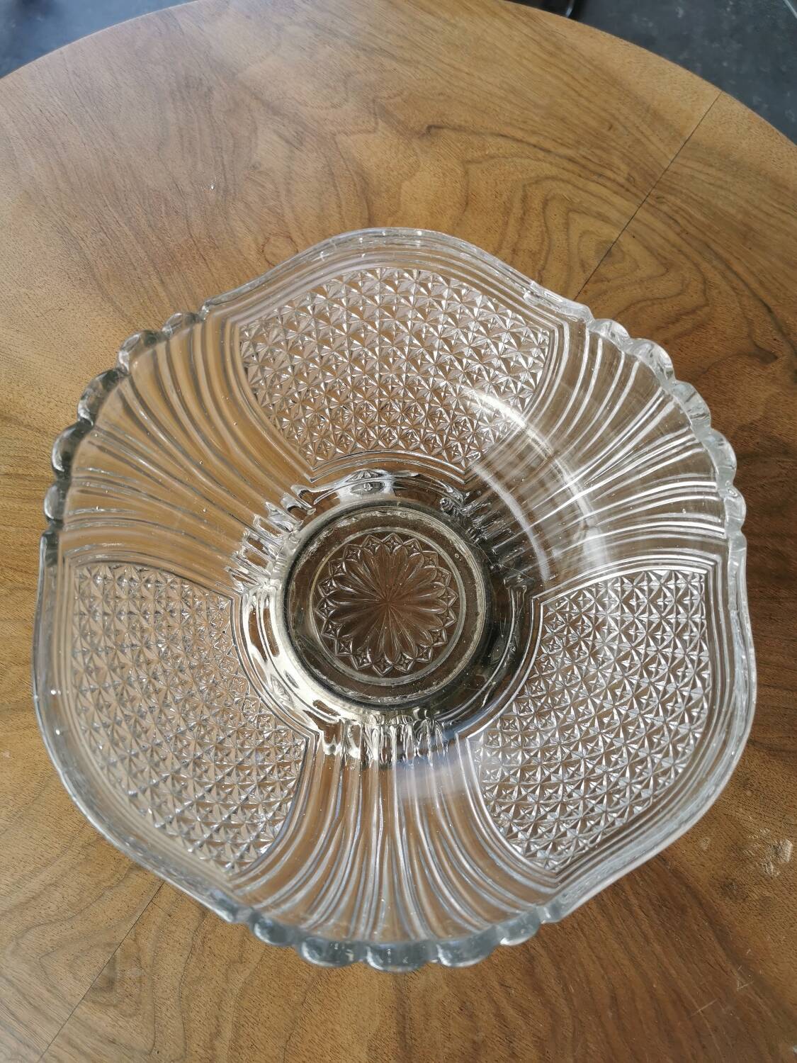 Val Saint Lambert crystal salad bowl