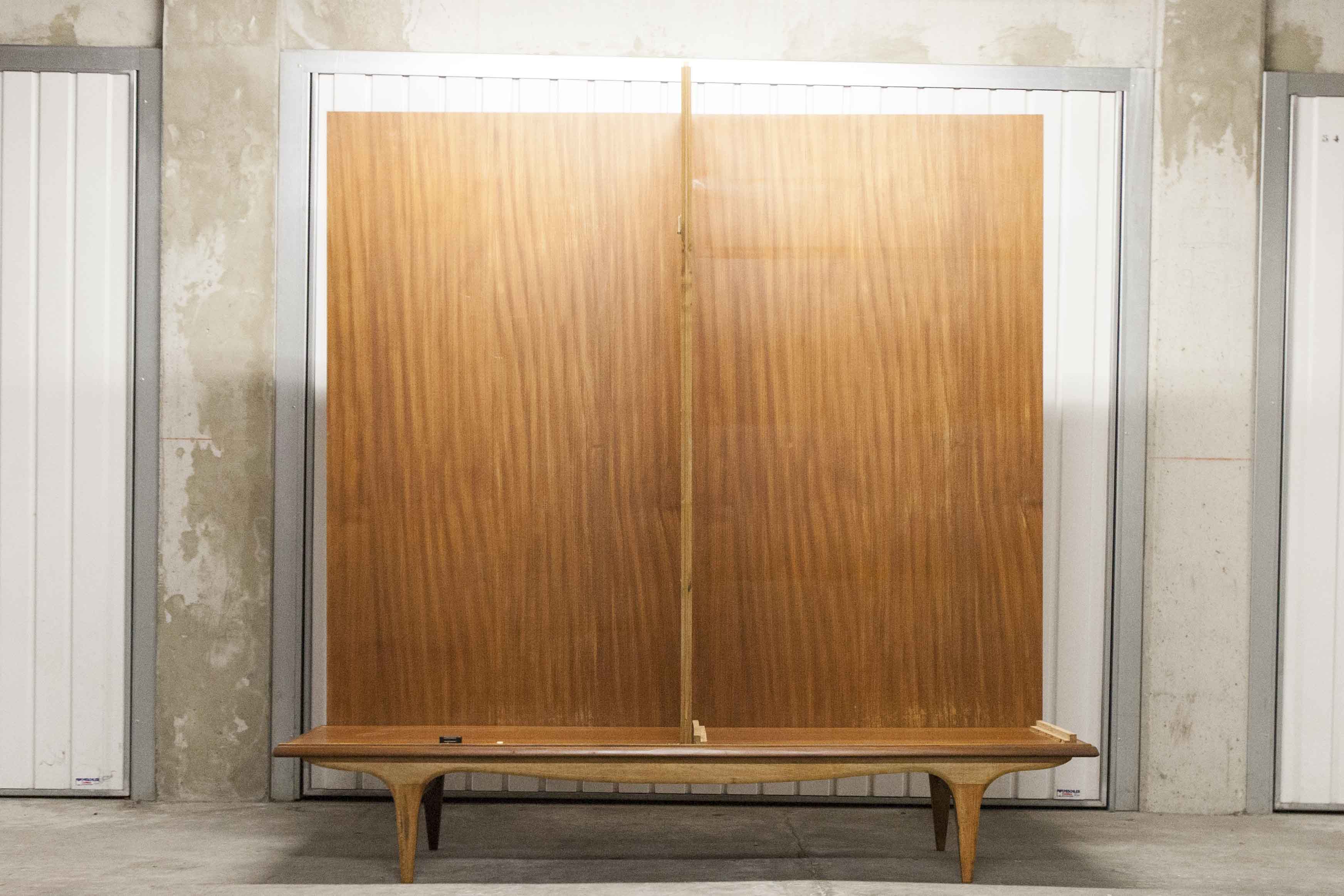 Scandinavian teak cabinet 1960 with mounting plan