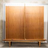 Scandinavian teak cabinet 1960 with mounting plan
