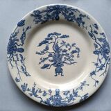 Plate XIX° in Gien with Asian plant motifs