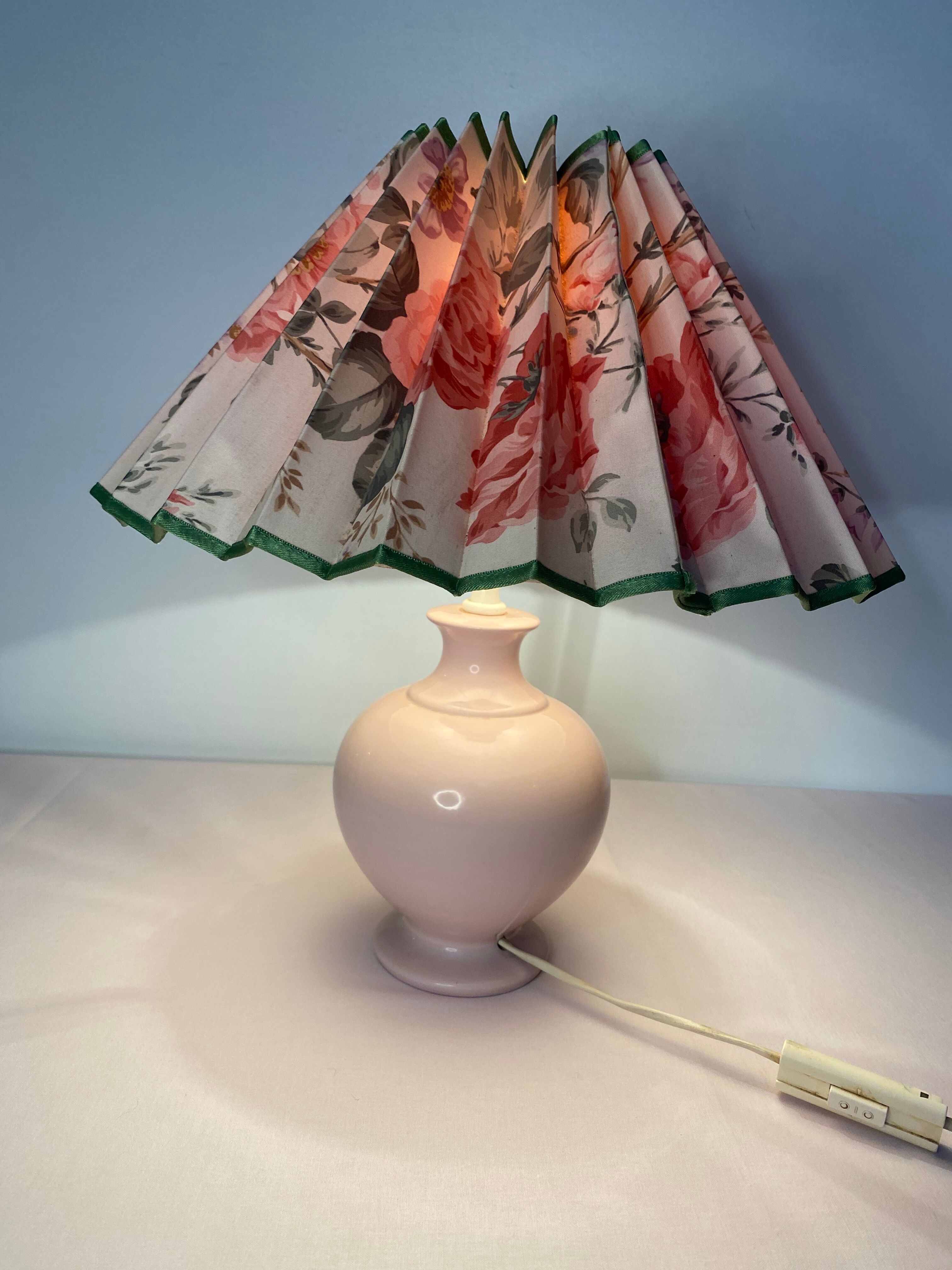 Flowery lampshade pleated