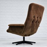 Années 1970, chaise pivotante scandinave vintage, velours, état d'origine.