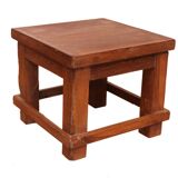 Old small Burmese teak workshop bedside table
