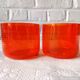 2 large vintage orange glass tealight holders, France, Mikasa mouth-blown