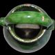 Jug wine earthenware glazed green, and mercurisee, Aubagne, Provence, 1900