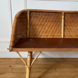 Vintage rattan children's bench