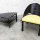 Ensemble 2 fauteuils + table basse design patrice bonneau genexco 1980