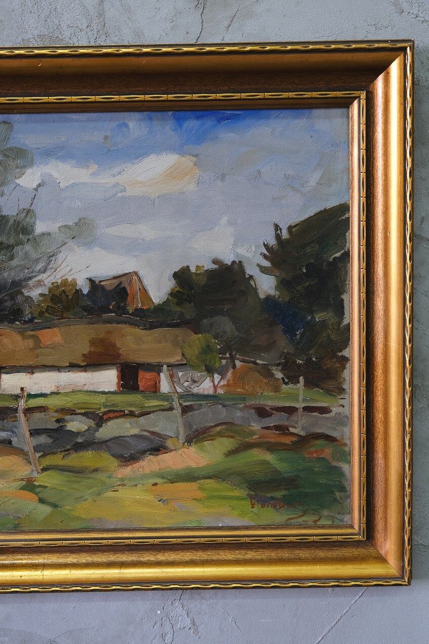Gotthard Sandberg (1890-1961) , Swedish Oil Painting, Oil on Board, 1933, Framed