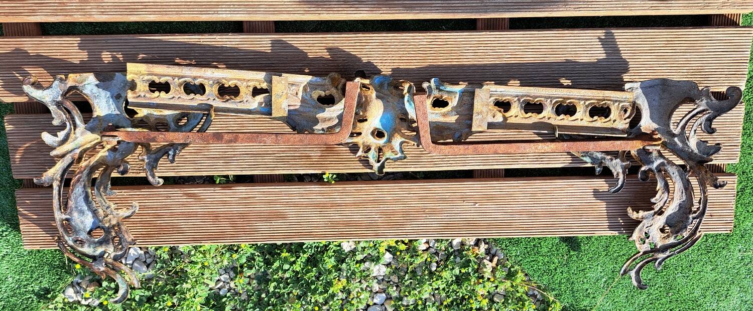 Antique gilt bronze andirons