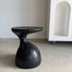 Solid wood (monoxyl) side table, organic shape, black color