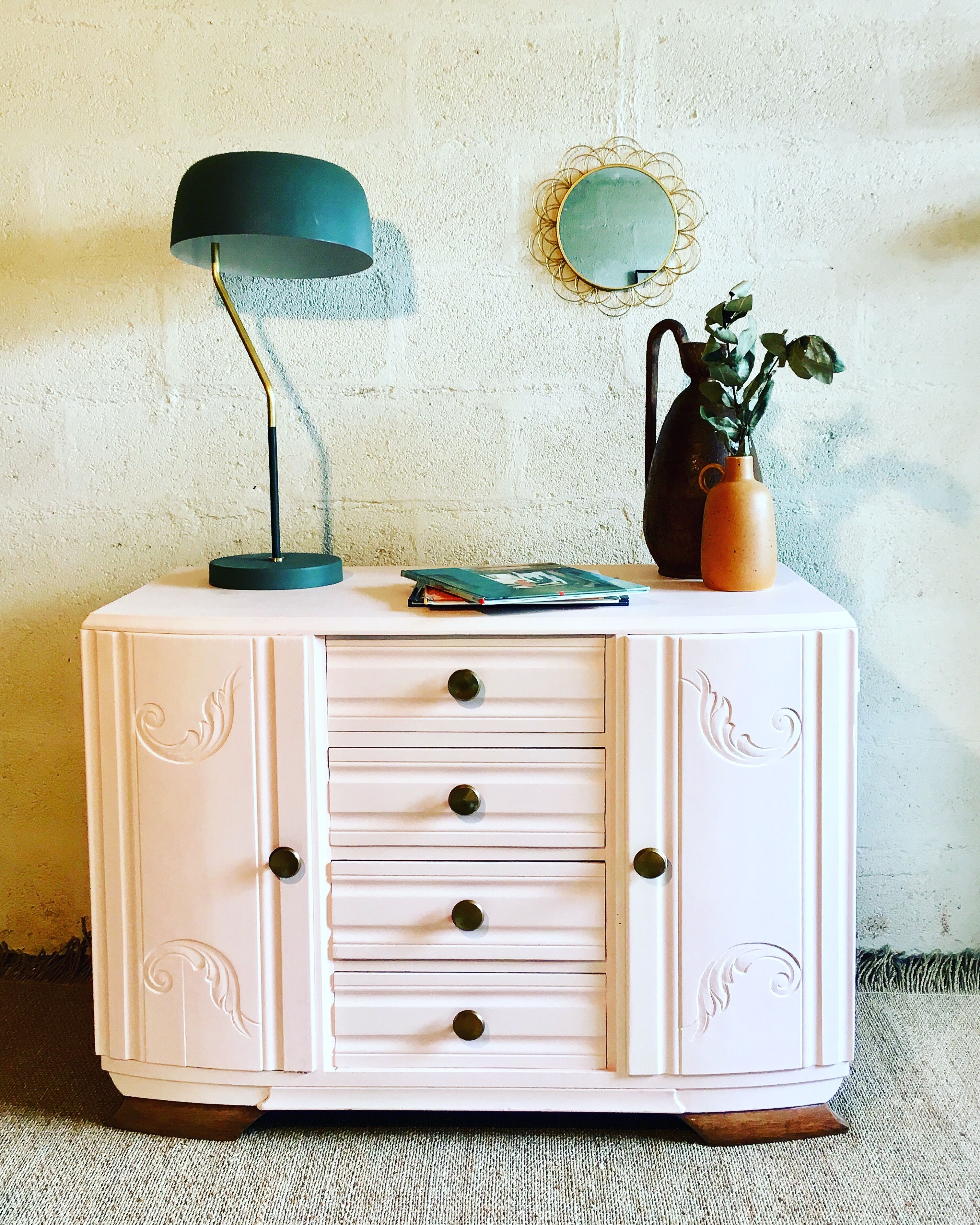 Commode artdeco à portes et tiroirs