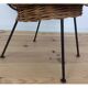 Rattan and wicker basket armchair, 50s-60s