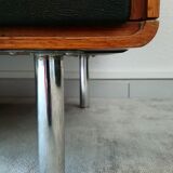 Rare row of wood and leatherette of the 60s 70s