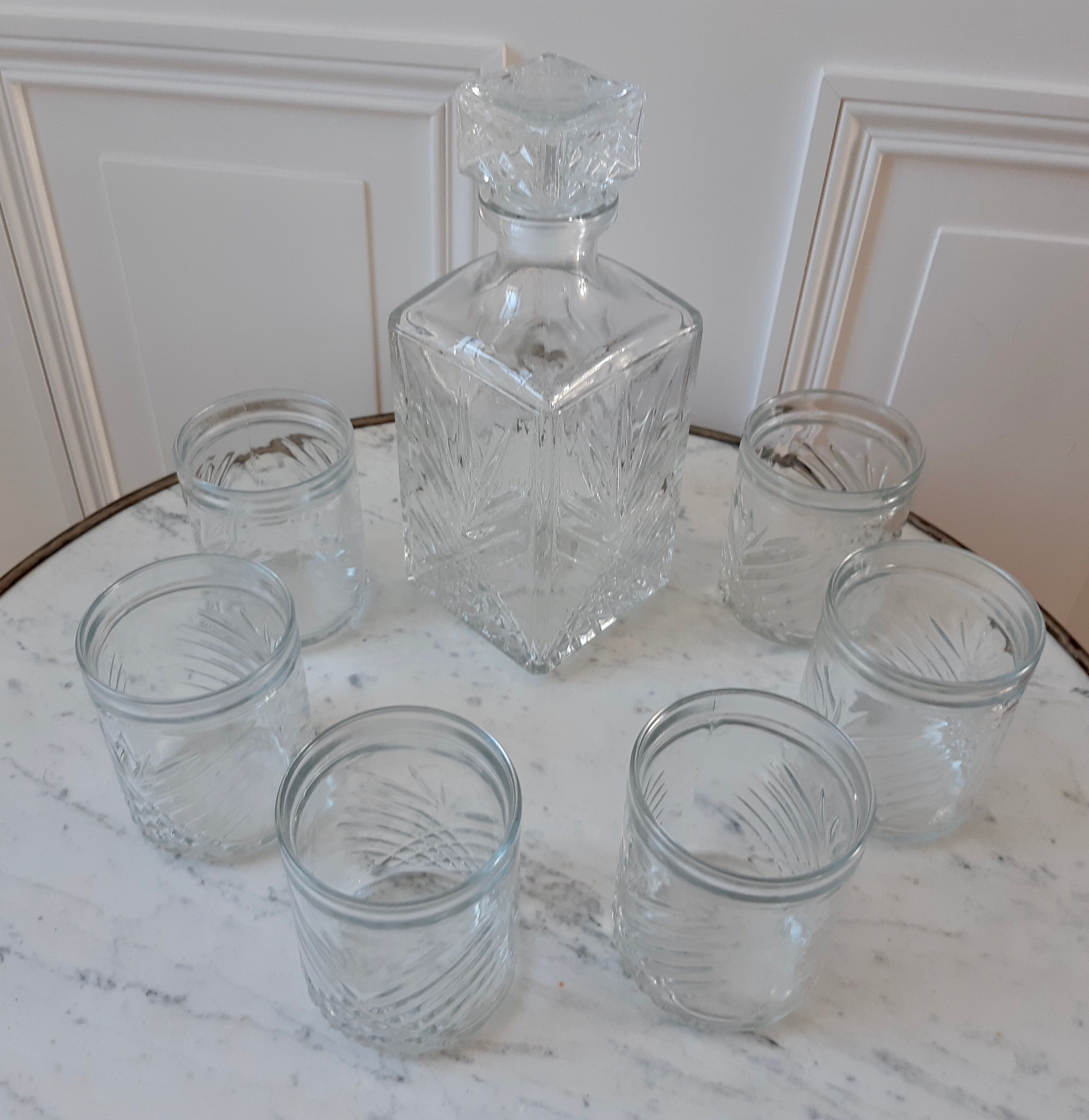Lot de carafe à whisky et ses 6 verres
