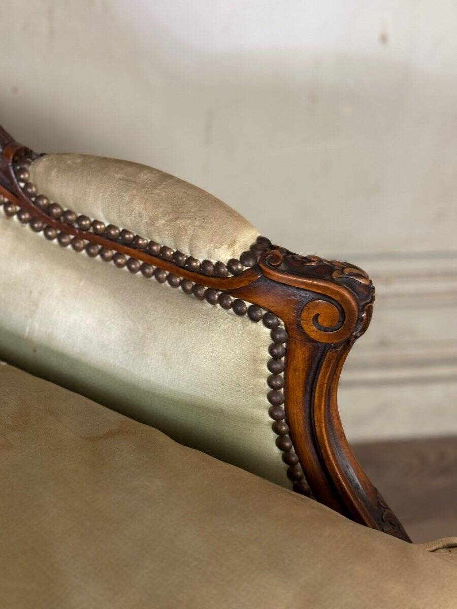 Pair Of Louis XV Style Bergeres In Finely Carved Walnut Around 1920