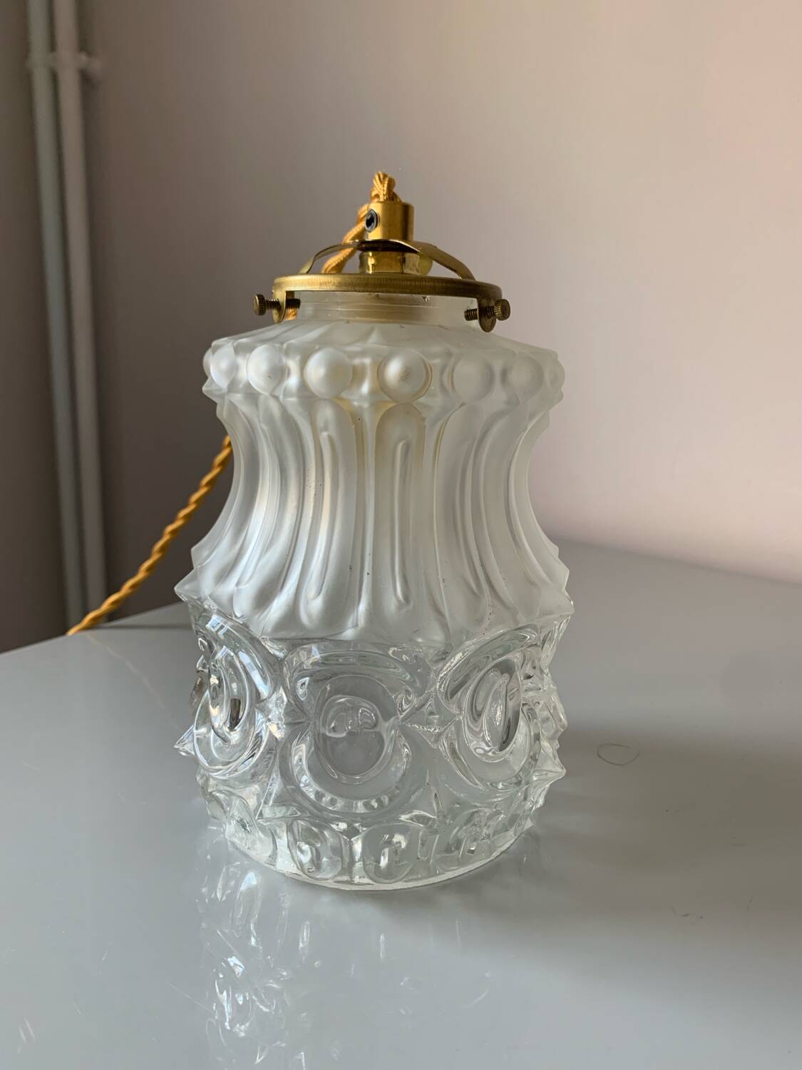 Vintage art deco pendant or portable lamp