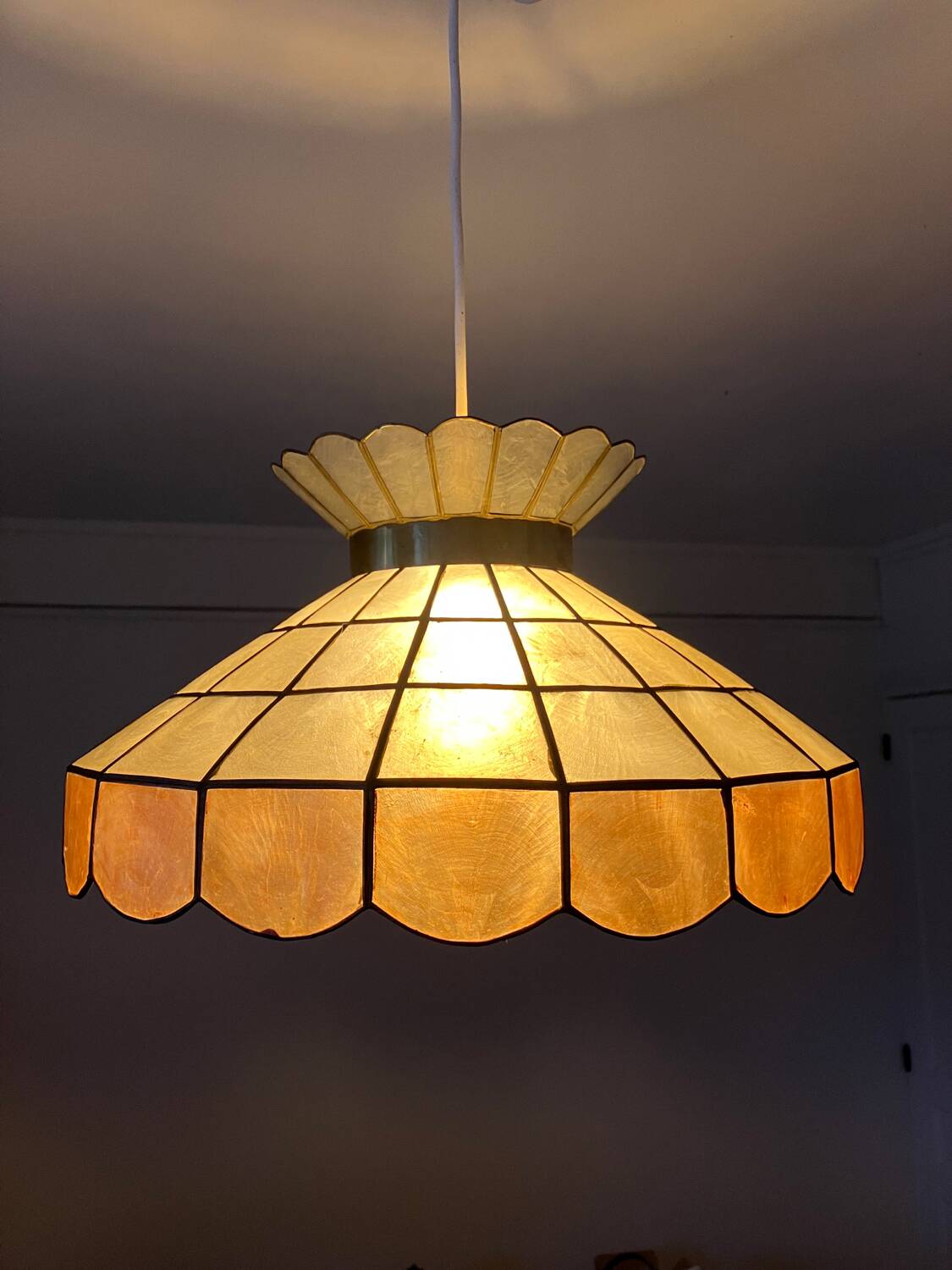 Vintage mother-of-pearl pendant light