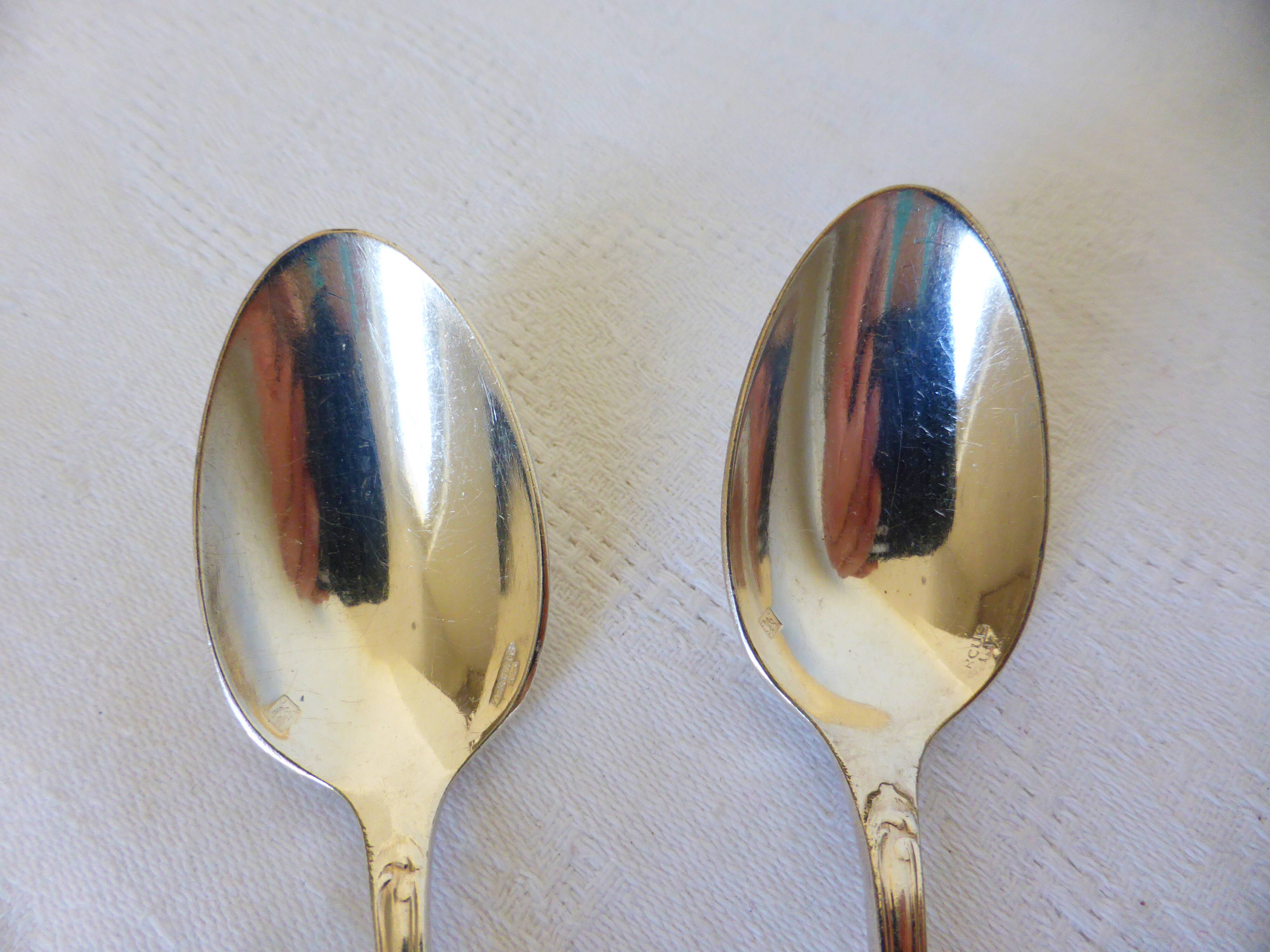 2 vintage silver plated Ercuis teaspoons