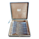 12 silver-plated metal condiment forks for shellfish by Christofle, Albi model.