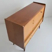 Enfilade / Vintage 1950s bar cabinet with compass legs