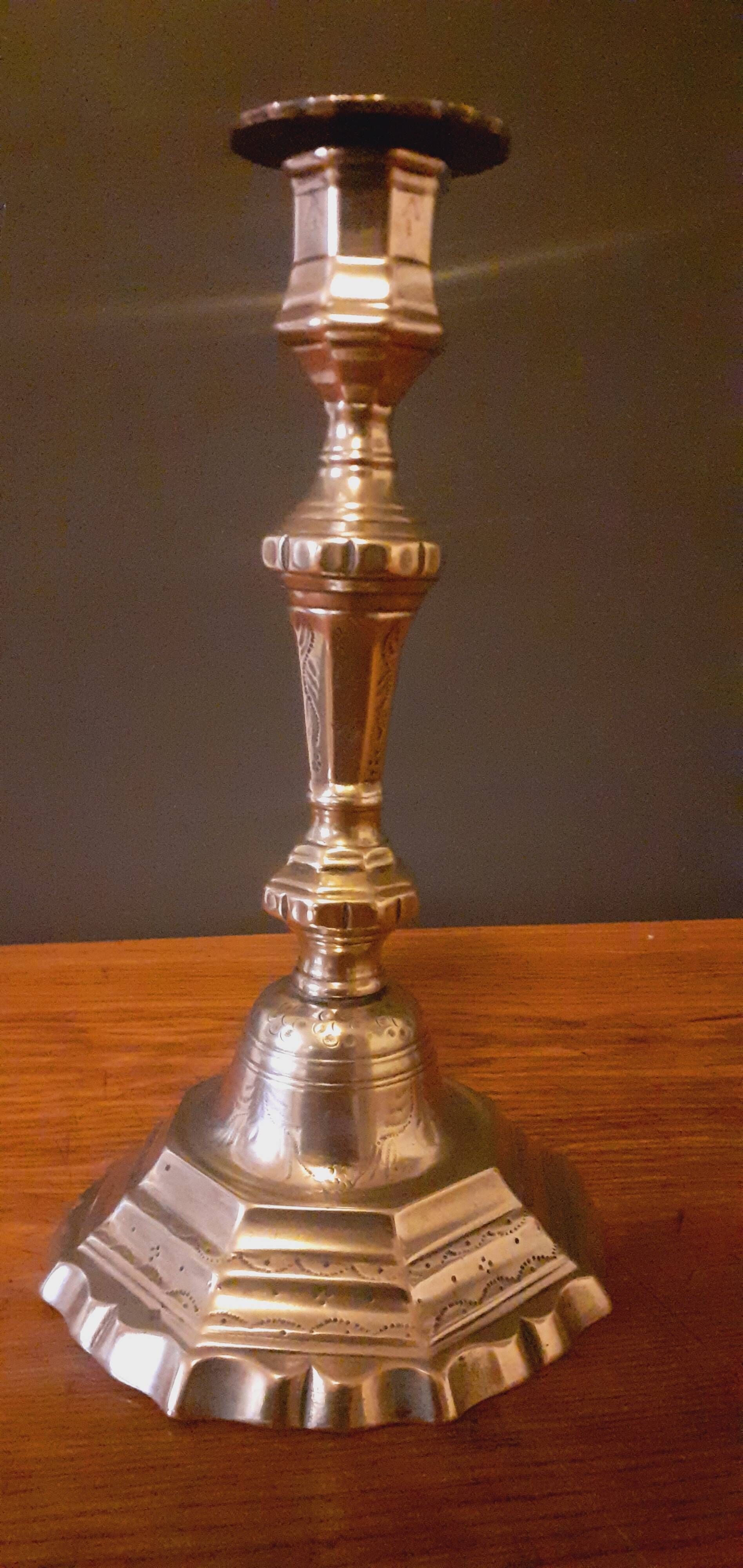 Chiseled bronze candlestick from the Louis XIV period, early 18th century.