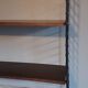 Wall shelf 2 planks tomado dark wood and black metal structure