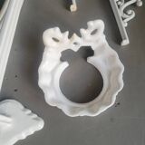 White enameled cast iron bathroom set