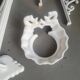 White enameled cast iron bathroom set