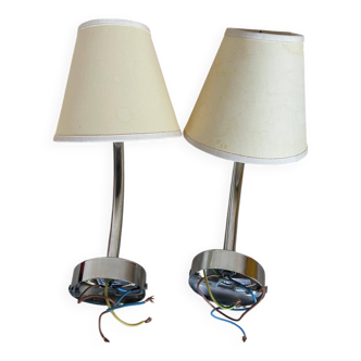 2 Chrome Metal Wall Lights