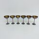 Ensemble de 6 coupes à champagne en laiton argenté, années 1970, Italie.