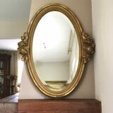 Oval mirror 30s gilded wood 80x62cm