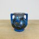 Pierrefonds stoneware art deco vase, tin floral decoration