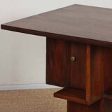 Geometric wooden side table from the 1940s.