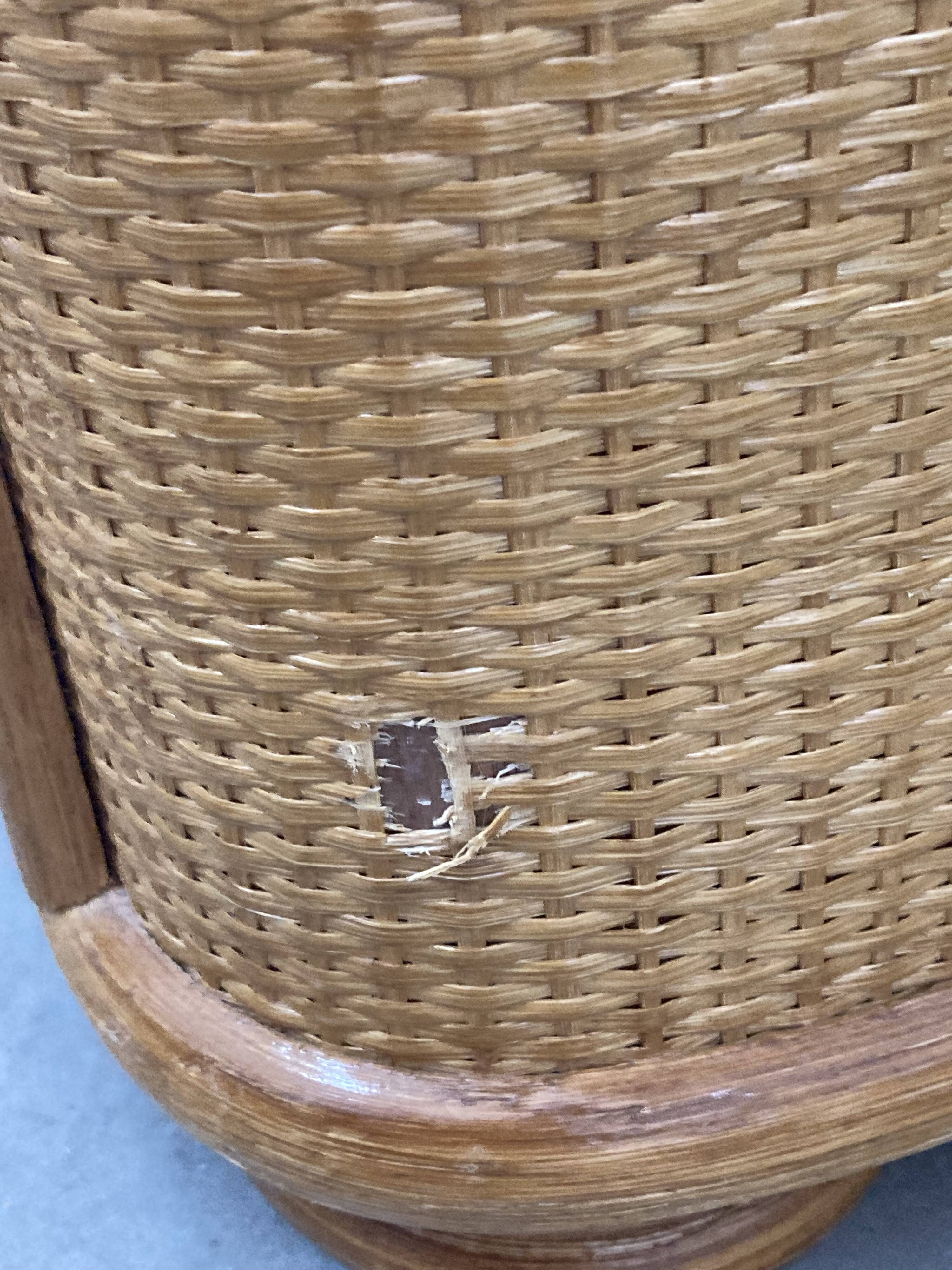 Vintage rattan sideboard with curved drawers, 1970s