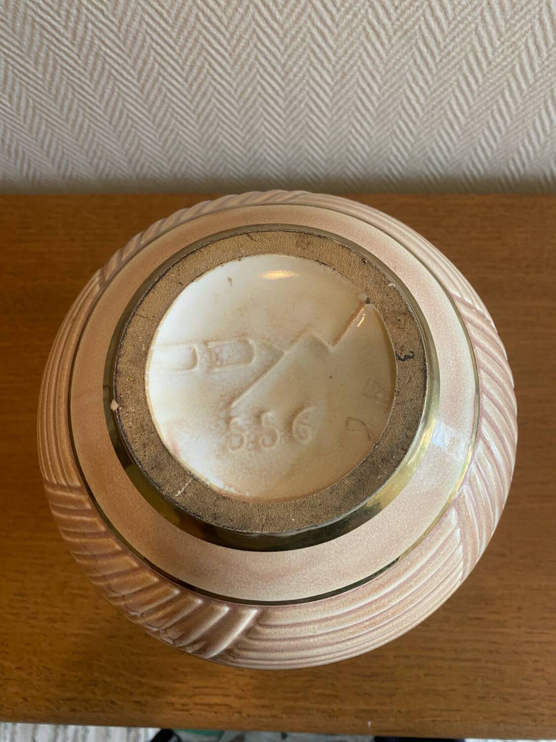 French art deco vase signed odyv 1930