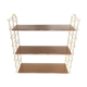 Vintage wall shelf gilded metal and wood style