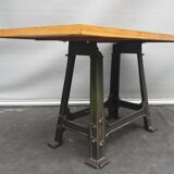 Industrial table cast iron base up to 6 guests