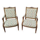 Paire de fauteuils anciens style louis xvi
