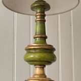 Vintage lamp in turned wood chic gold