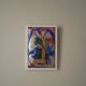 Enamel of the great fire of Saint Michael on a wooden frame religious object Saint Martin Abbey decoration frame