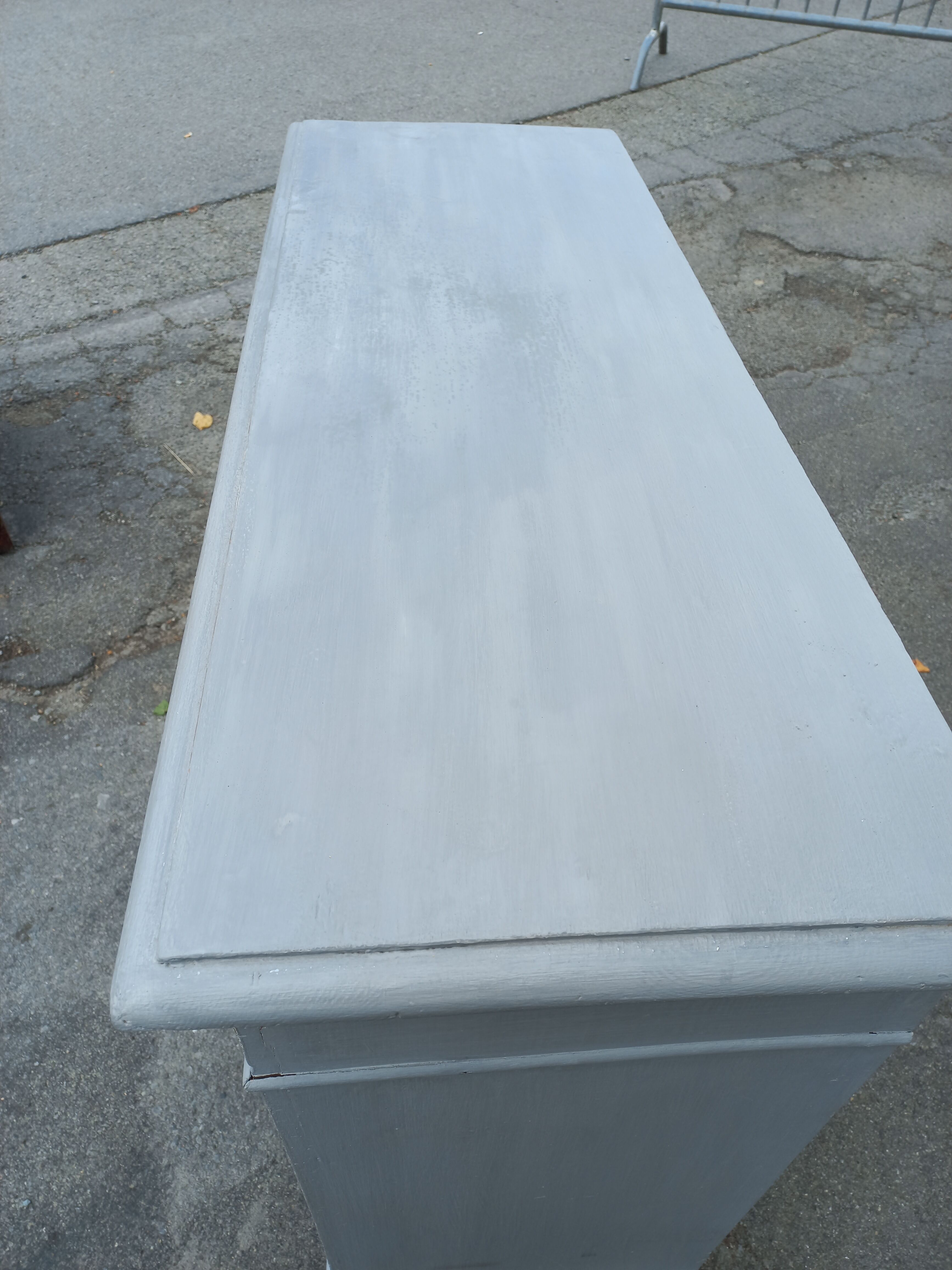 Parisian buffet old gray patina 2 doors 2 drawers