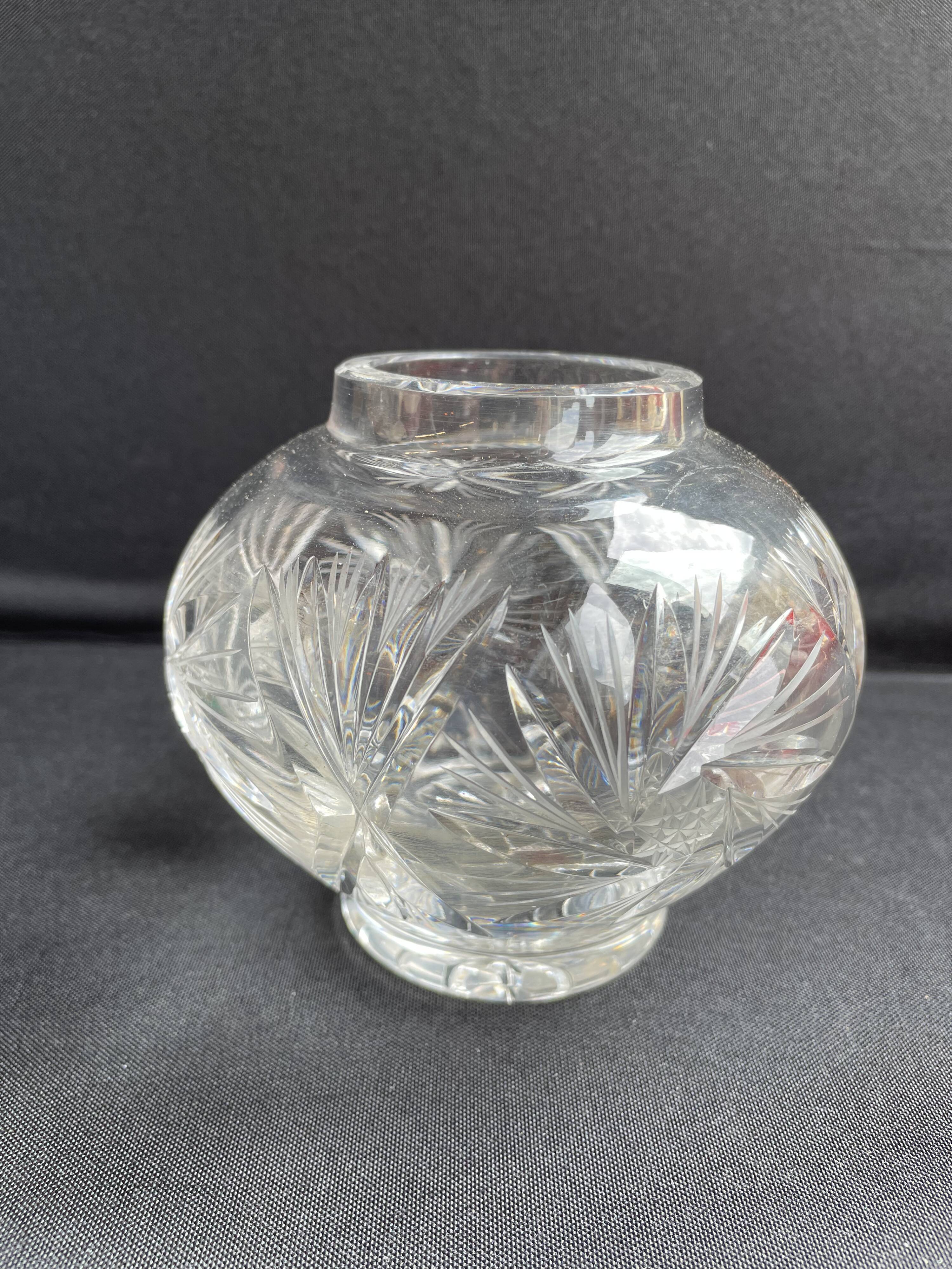 Ball Vase (1) - Cut Crystal